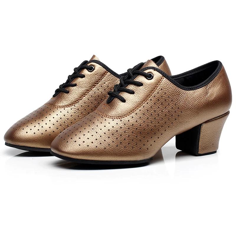 Fashion Latin Dance Soft Cow Leather Shoes Women Modern Shoes Professional Shape Shoes Square Ballroom Sneakers  Ladies