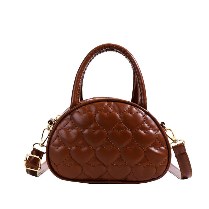 Girls Single Shoulder Andbag Fashionable Heart  Embroidered Drawstring