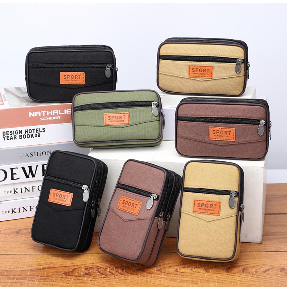Men Slim Coin Purse Fashion Canvas Change Pouch with Multi Pockets Zipper Coin Purse Coin Pocket Bag for Coins for Best Gift