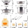Kids Play Kitchen Set with Baking Apron - Pretend Cooking Utensils Toy for Toddlers - Realistic Chef Role Play Gift