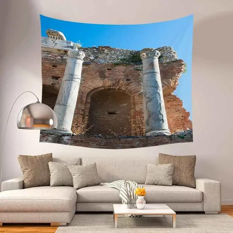 Architectural Relics Landscape Tapestry Office Living Room Decoration Home Wall Tapestry