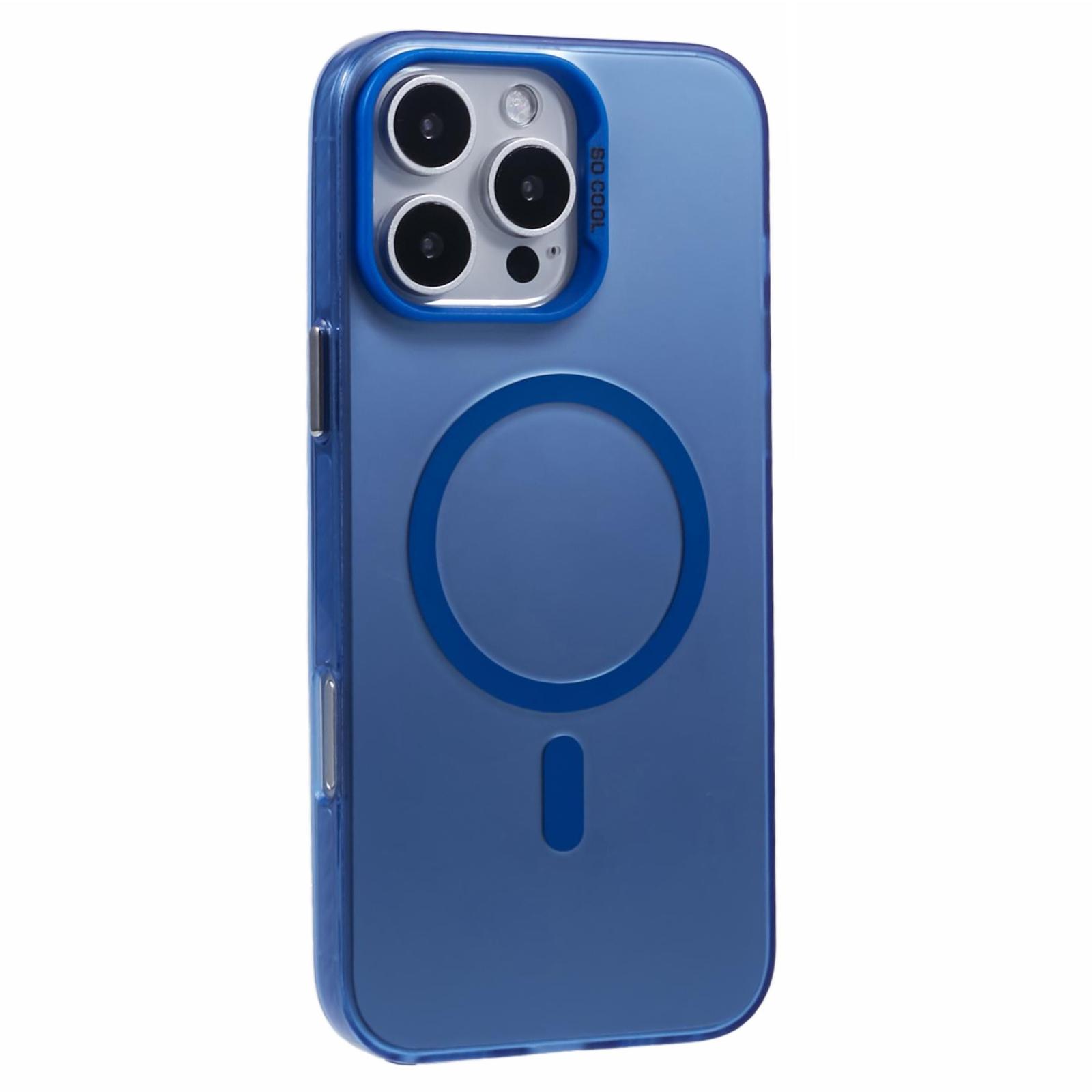 

For iPhone 16 Pro Max Case Compatible with MagSafe Laser Effect TPU+Acrylic Phone Cover Blue