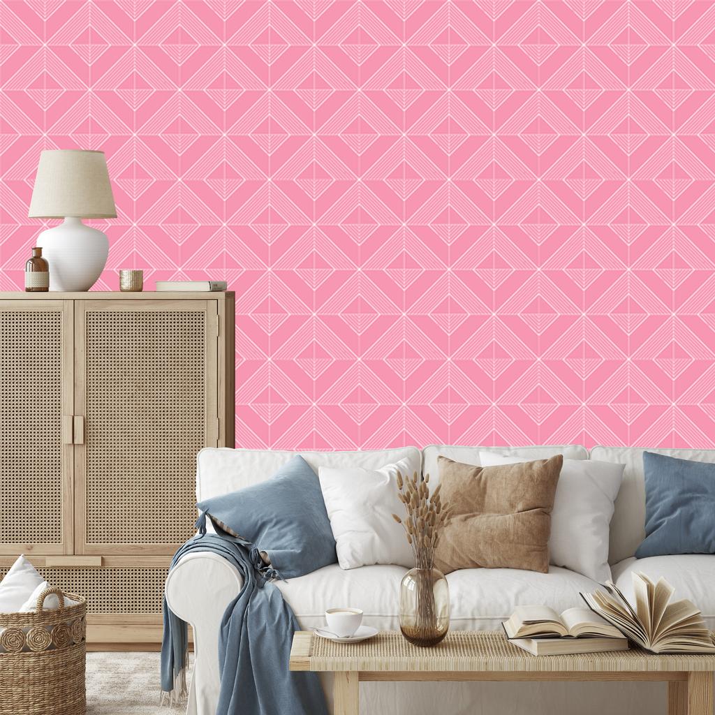 Wallpaper Geometric rhombuses powder pink, top powder pink 50x1000