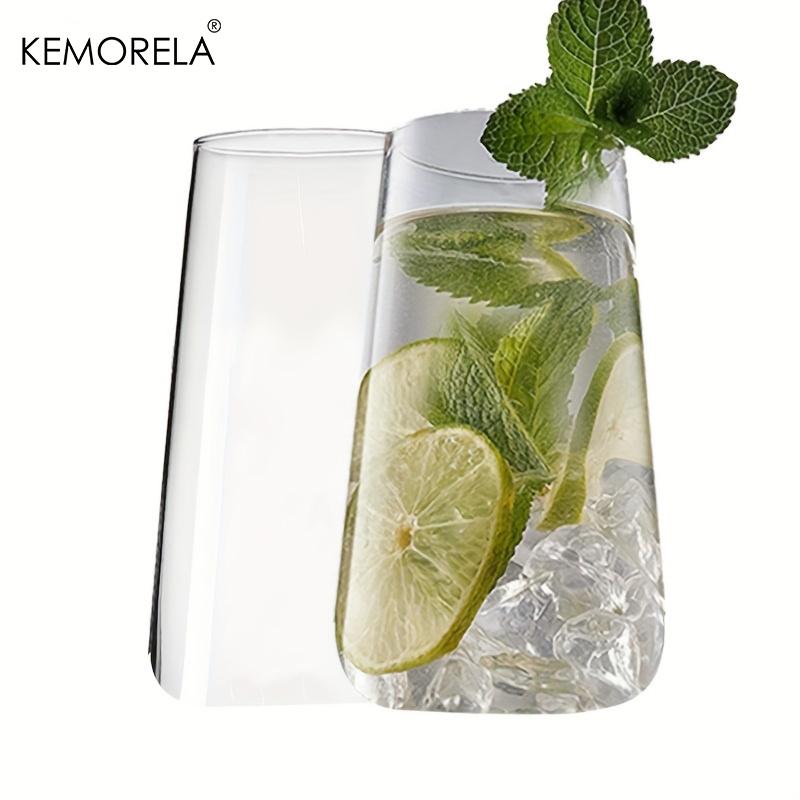 KEMORELA Wassergläser 1/2/4 Stück Dünne Highball-Gläser Klare Hohe Glasbecher für Wasser Saft Getränke und Cocktails Spülmaschinenfest