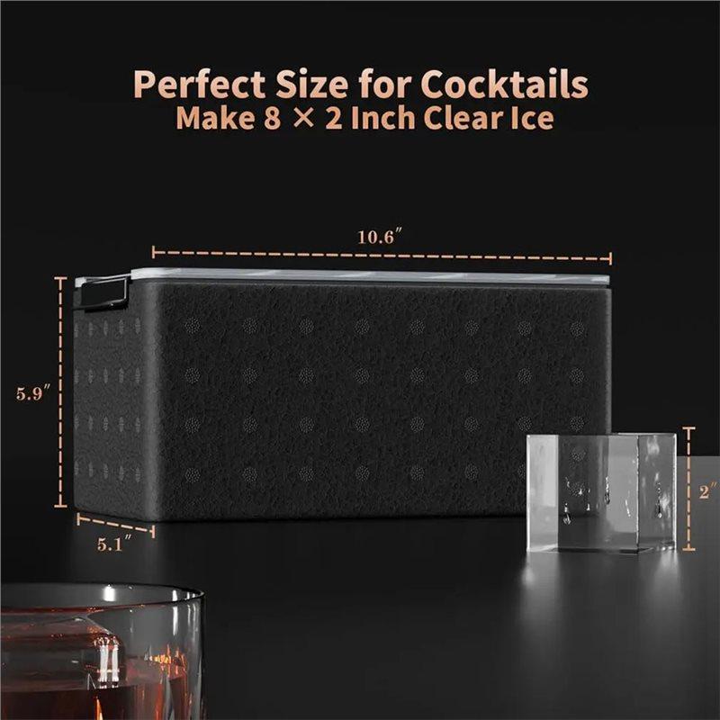 ABUL-Für Bourbon Für Whiskey Klare Eiswürfelform-2 Zoll-Quadratischer Eiswürfelbereiter Für Old Fashioned Whisky