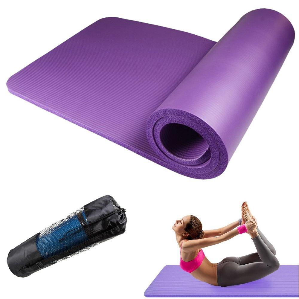 

scratch comes with special extra thick yoga training training Doesn t floors, anti-slip grooves, case, 2cm, 20mm, mat, mat, yoga, [Purple] фиолетовый