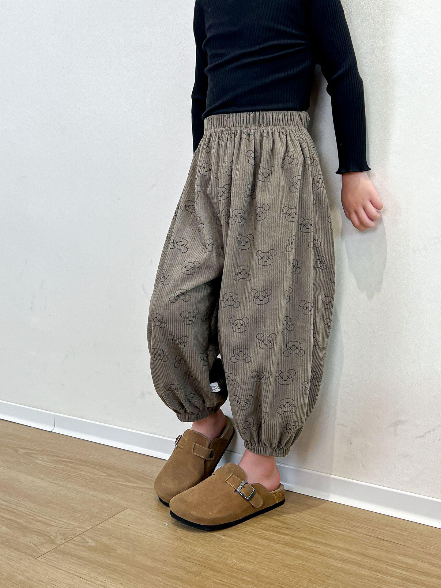 

Autumn Kids Trendy Corduroy Harem Sweatpants - Casual Loose Fit for Boys & Girls 80 cm