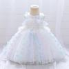 3D Floral Fluffy Baby Girl Dress for Weddings & Special Occasions