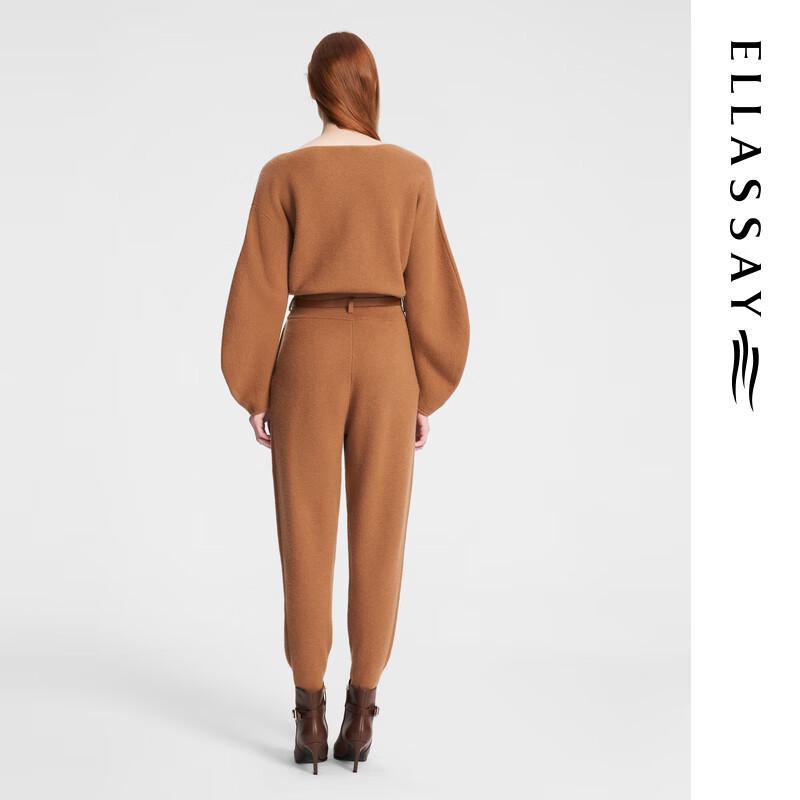 ELLASSAY Women's Autumn Relaxed Merino Wool Blend Boat Neck Knit Sweater