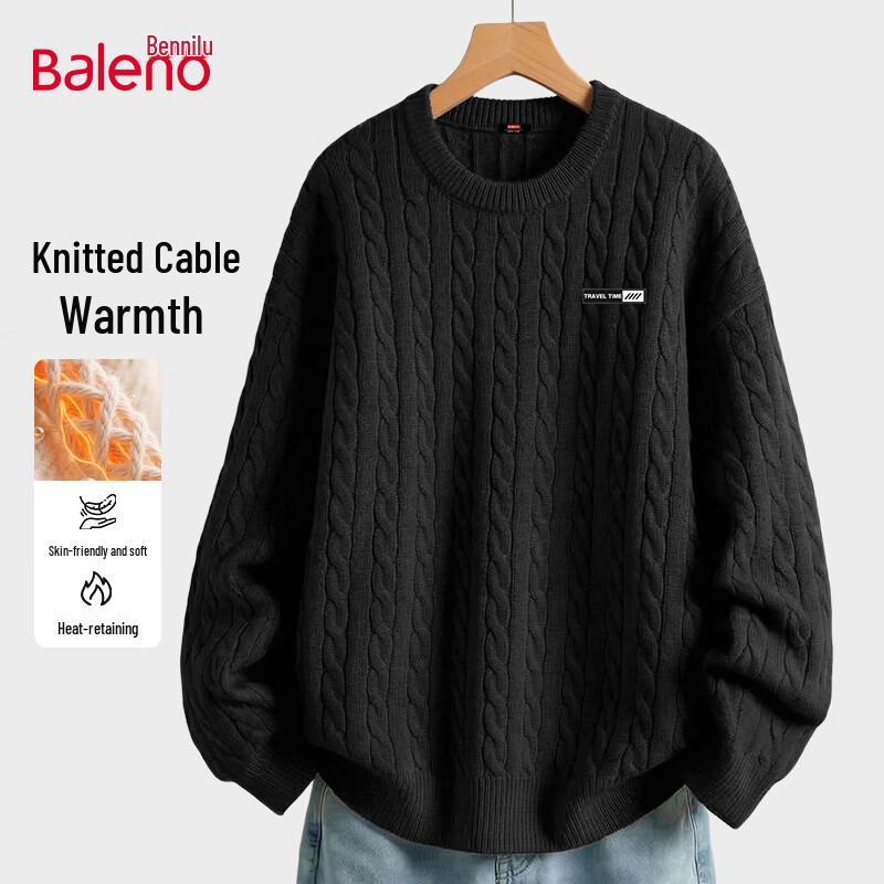 Baleno Men s Loose-Fit Cable Knit Sweater M