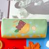Cute Candy Color Cartoon Bear Rabbit Fruit PU Pencil Case Portable Large Capacity Stationery Storage Bag Kawaii School Supplies