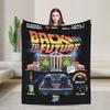 Delorean Back To the Future 80s Style Knitted Blanket Car Time Machine Flannel Throw Blankets Couch Printed Thin Multifunction