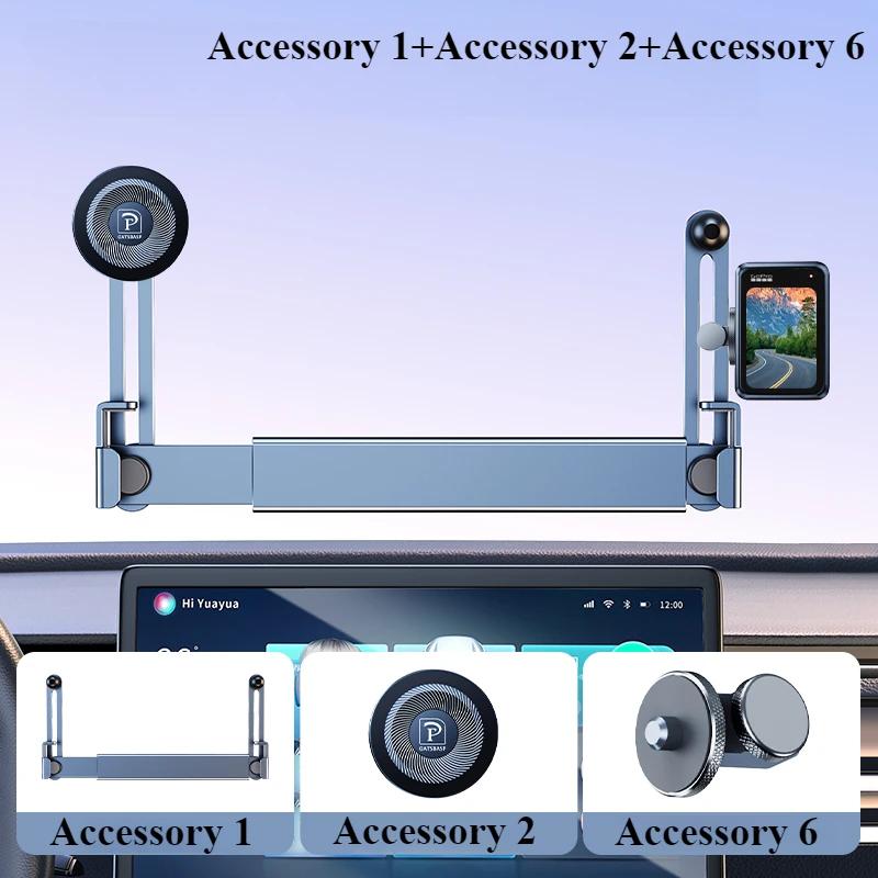 Oatsbasf Dual-position Car Screen Phone Holder Stand Aluminum Adjustable for Tesla Model 3 Highland Y Universal Car Accessories