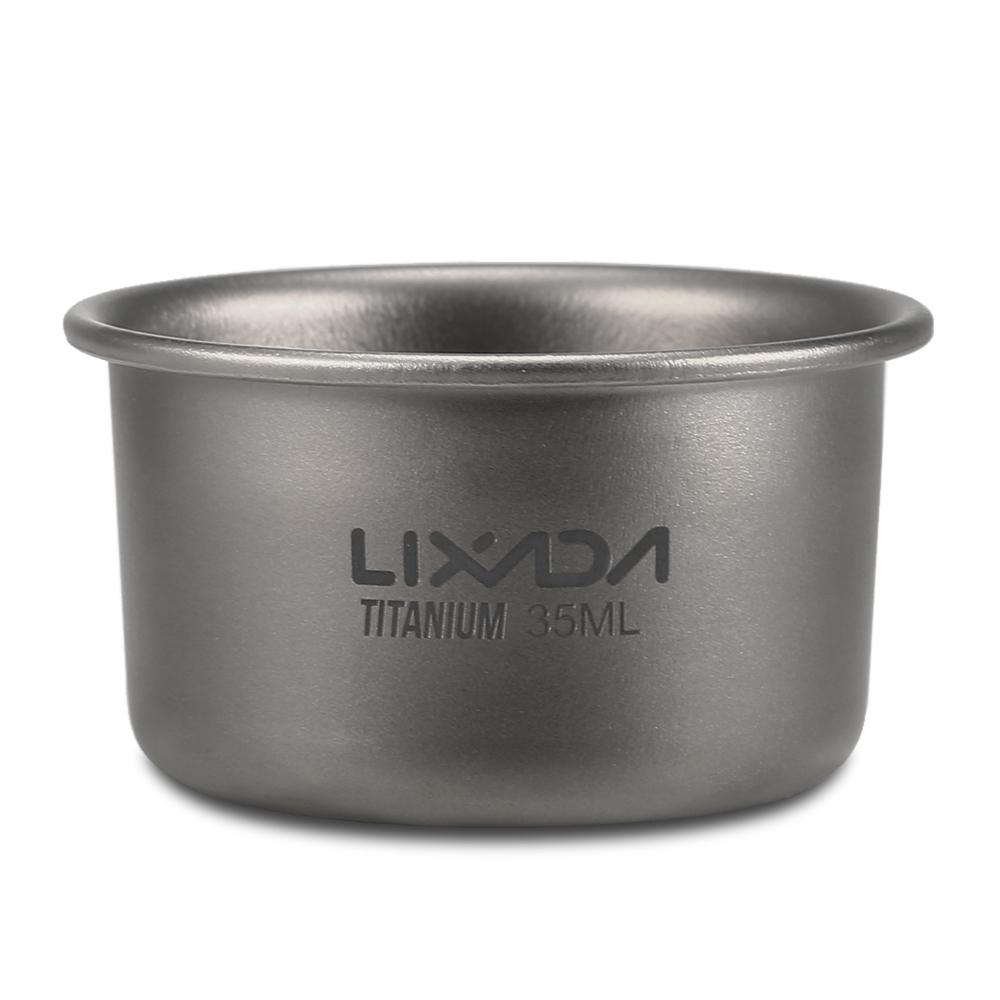 Lixada 35ml Mini Titanium Tea Cup Home Office Outdoor Camping Hiking Coffee Tea Cup Mug 8g