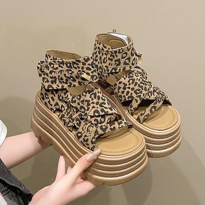 Fashion 8CM Summer Sandals Wedge Heel Sneakers New 2025 Women Beach Flip Flop High Platform Casual Sandals Breathable Walking Slippers