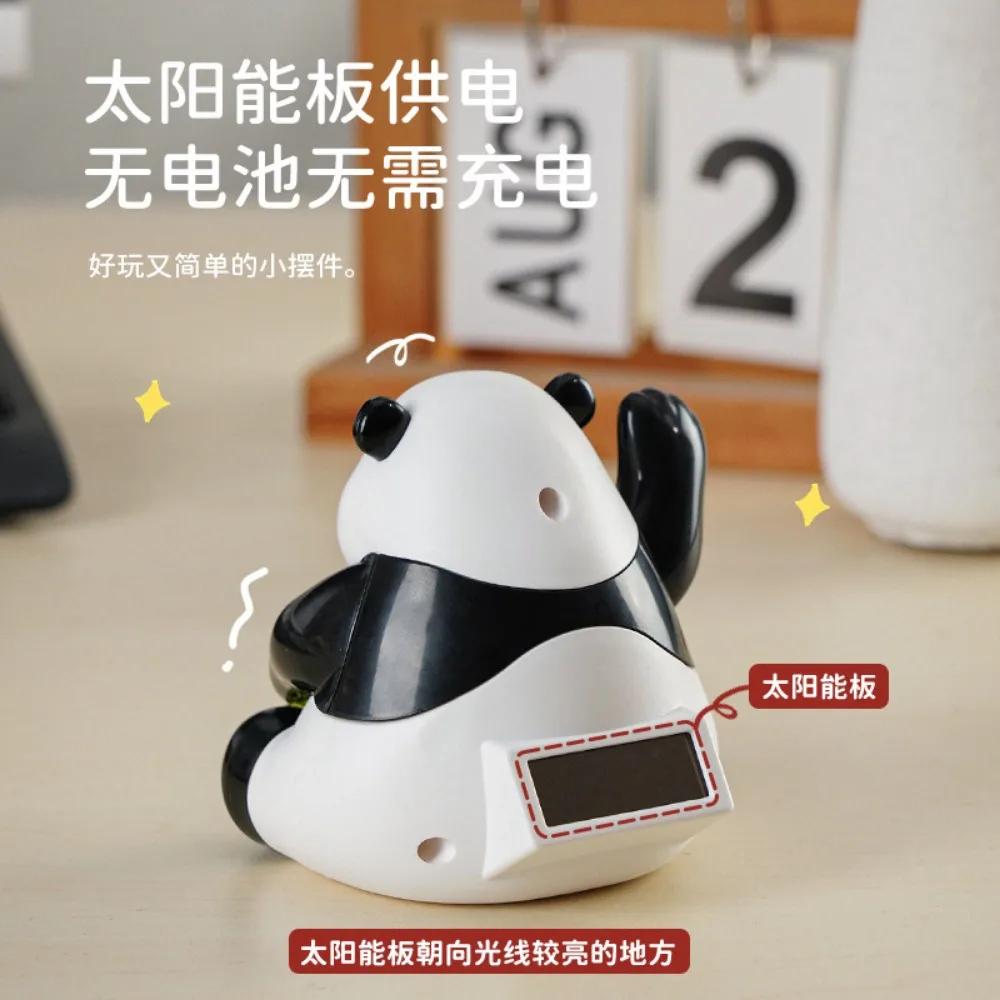 New Car Decoration Solar Energy Decoration Shaking Head Doll Cute Panda Shape Decoration Gift Creative Interior Automotive