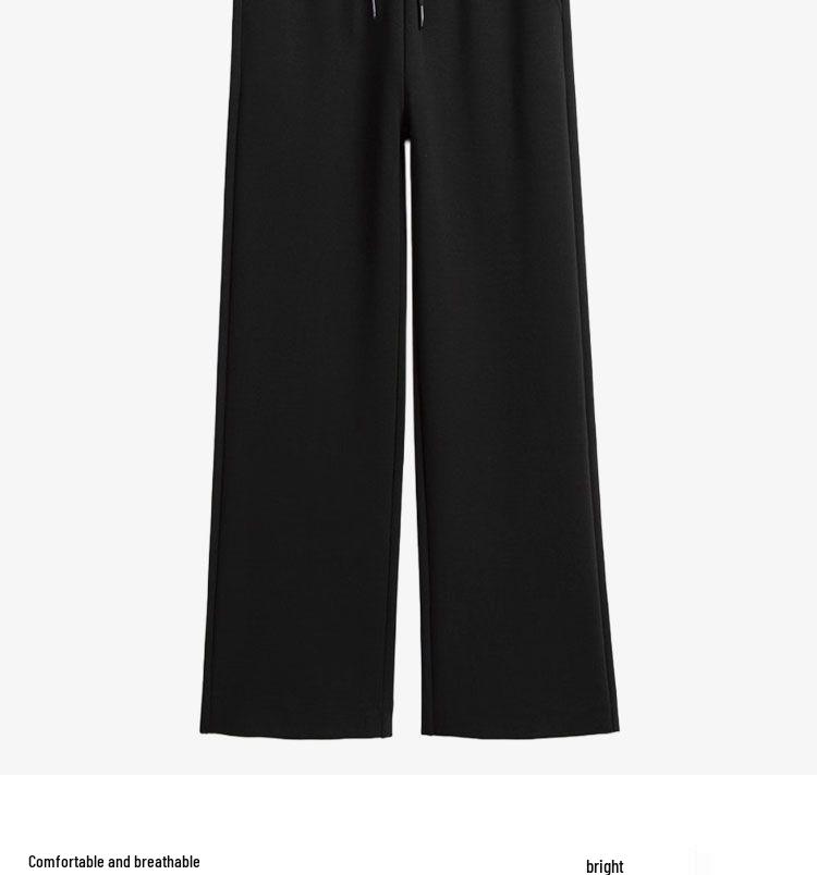 Women's Plus Velvet Wide-Leg Pants: Autumn/Winter Cotton Drape, Thick, Straight-Leg for Middle-Aged & Elderly