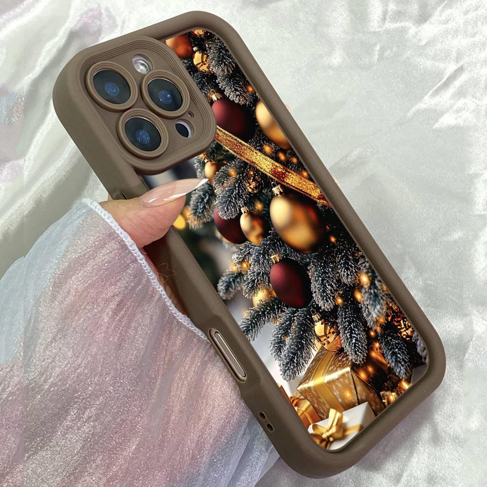 JT62 Beauty Merry Christmas Tree Phone for iPhone 17 Pro Max Samsung S26 S25 Ultra A17 A16 A07 Xiaomi 15T Redmi Note 14 Pro Plus Soft TPU Case Cover