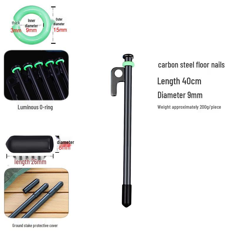 ZISIZ Luminous Camping Tent Pegs (10-Pack)