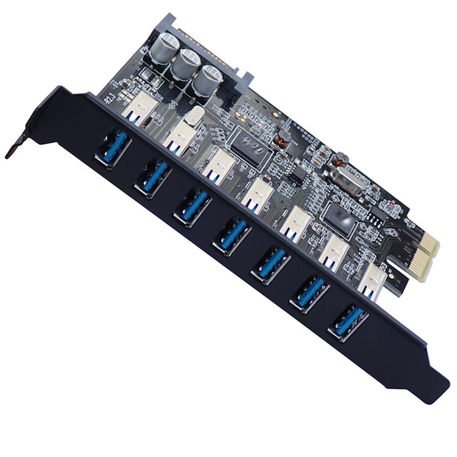 SuperSpeed USB 3.0 7 Port PCI-E Express Card with a 15pin SATA Power Connector PCIE Adapt VL805 and VL812 Chipsets