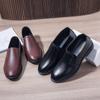 Black Leather Shoes Men's Breathable Korean Version of Trendy Casual Shoes Business Dress Men's Leather Shoes Round Head Spot Young Men's Shoes