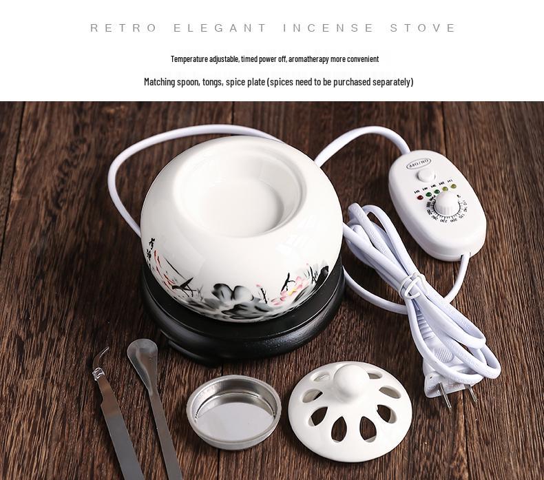 Adjustable Temperature Ceramic Incense Burner & Aroma Diffuser