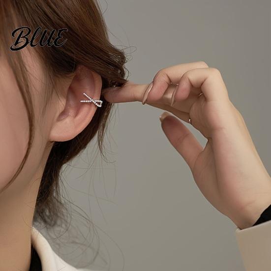 Non-pierced Ear Clip 1Pc Women Cuff Non-Pierced Clip-on X-Shaped Rhinestone