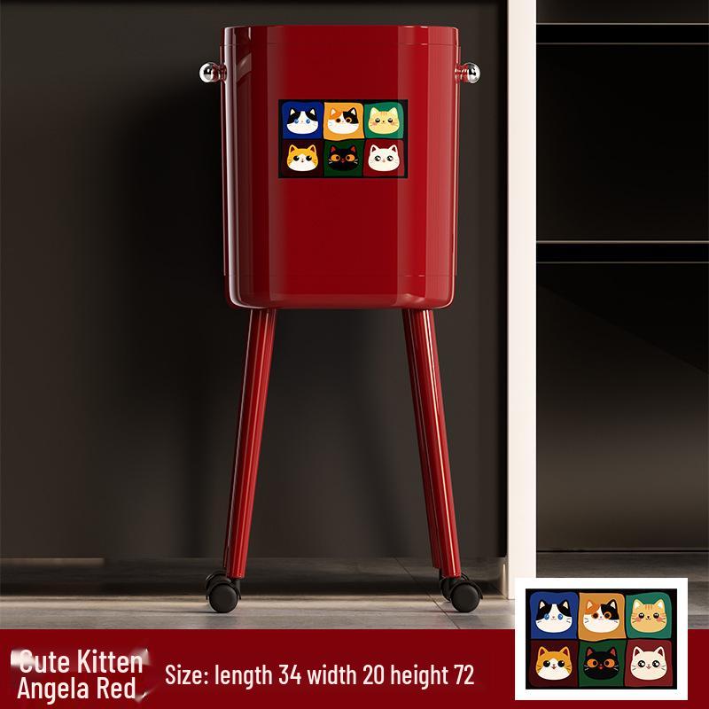 Premium Large-Capacity Trash Can with Lid – Ideal for Living Room, Bedroom, and Kitchen; Elevated Design for Easy Use.