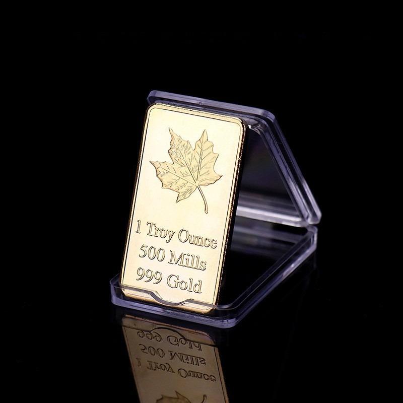 Commemorative Coin Square, Gold-plated, Silver Plated Block, American Coin, Commemorative, Irregular Foreign Currency, Maple Leaf Craft