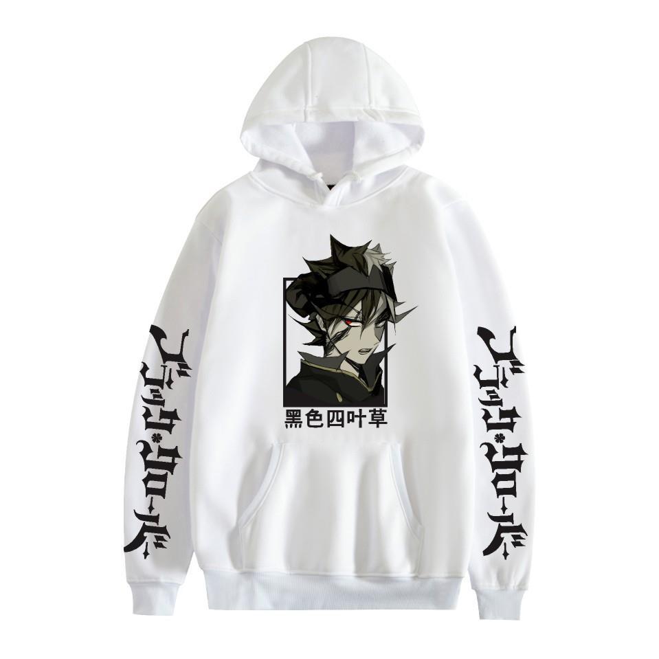 Felpa con cappuccio e stampa anime Black Clover Maglione in pile Felpa con cappuccio anime