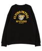 ASTRAL PROJECTION Back Flying Patrol Waffle Terry Sweatshirt_Black