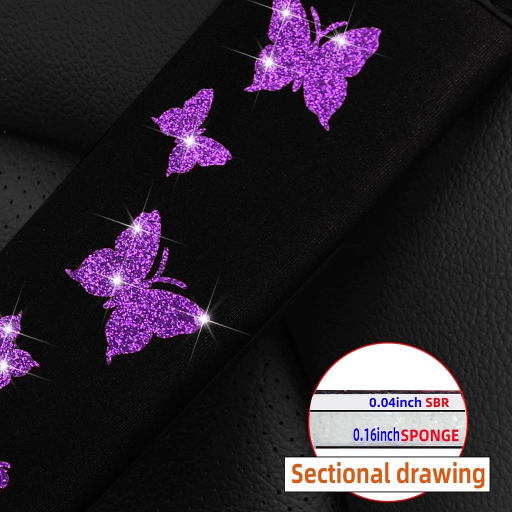 2PCS Car Seat Belt Covers, Polyester Fiber Vehicle Seatbelt Cushion Pad Protector, Automotive Safe Strap Cover Pad Help Protect Neck And Shoulder,