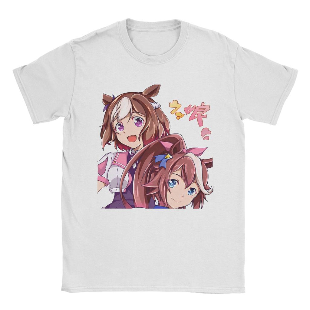 I Paused My Umamusume Career To Be Here Men T Shirt Tees Y2k Short Sleeve Round Collar Unisex T-Shirts Cotton Plus Size Clothes