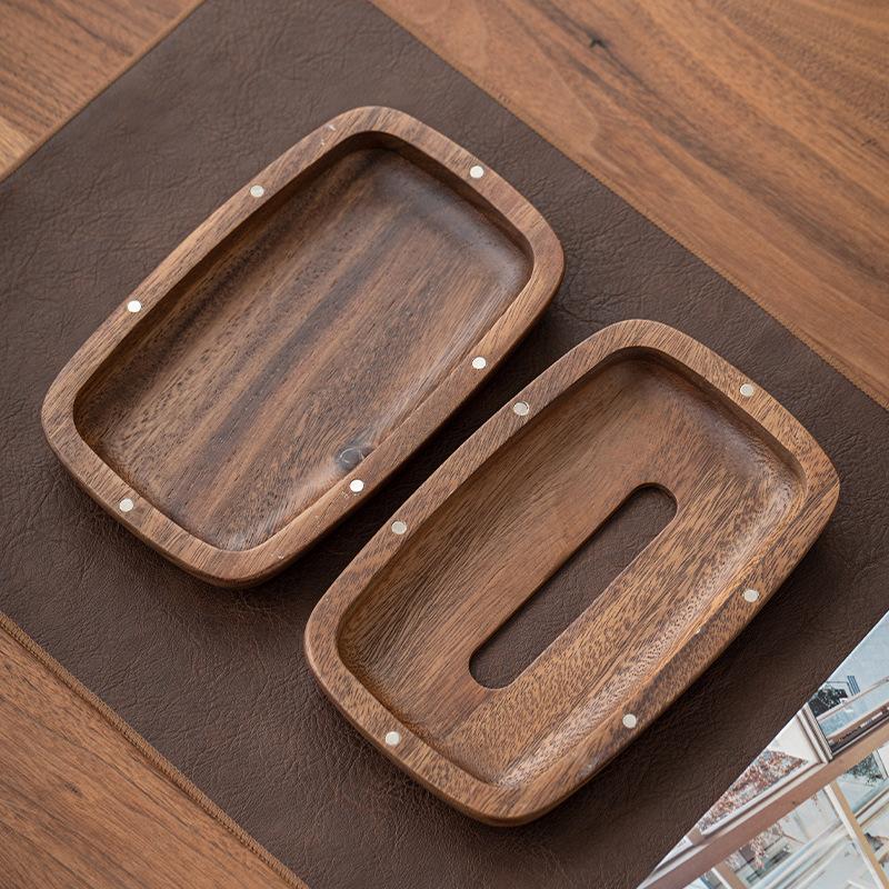 Wood Tissue Box Office Design Paper Towel Table Cute Hotel Paper Box Walnut Tissue Boxes Home Decor Dressing Rooms Tissue Storage Box Ornaments