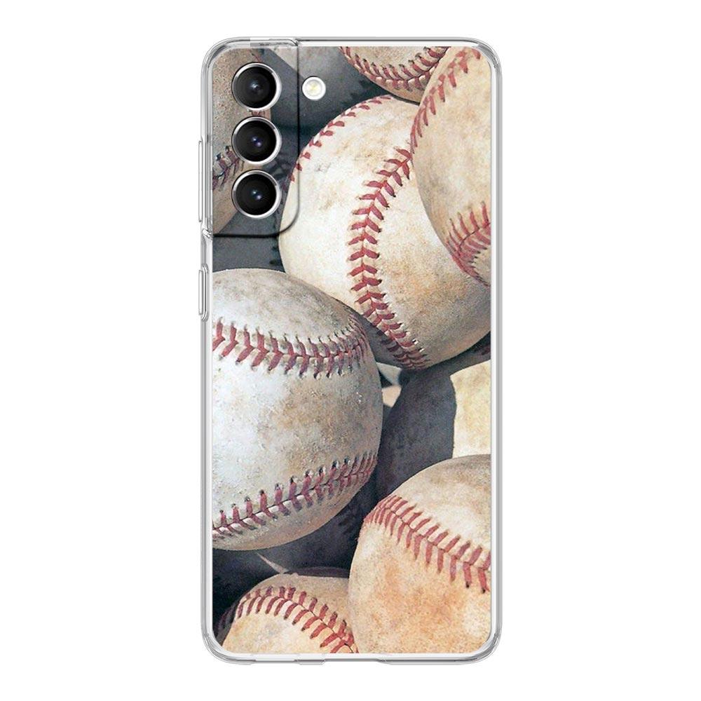 Baseball Clear Silicone Phone Case For Samsung Galaxy S23 S22 5G S20 Ultra S21 FE 5G S10E S9 S8 S10 Plus Soft Shockproof Cover