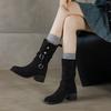 Fashion Aphixta 5cm Square Heels Sexy Women Ankle Boots Metal Buckle Dec Cowboy Footwear Winter Shoes Women Zapatos Mujer 2024 Tendencia