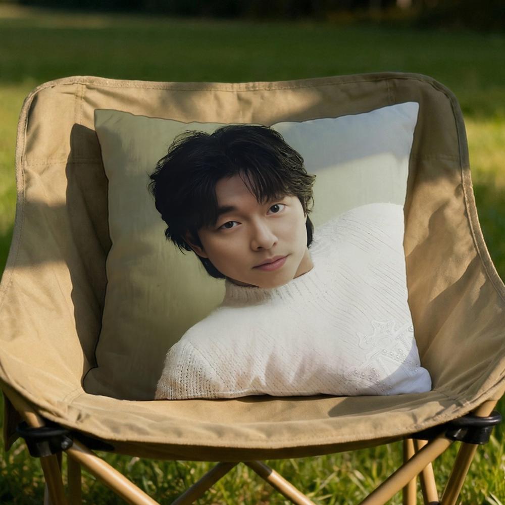 GGong YYoo KPOP Cushion Cover Soft Reversible Durable Pillow Cover MultiScene Use for Home Car Daily Comfort