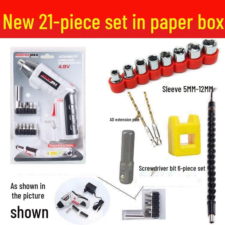 4,2V Wiederaufladbarer Elektroschrauber-Satz mit 45 Teilen - Multifunktionales Handwerkzeug für den Heimgebrauch