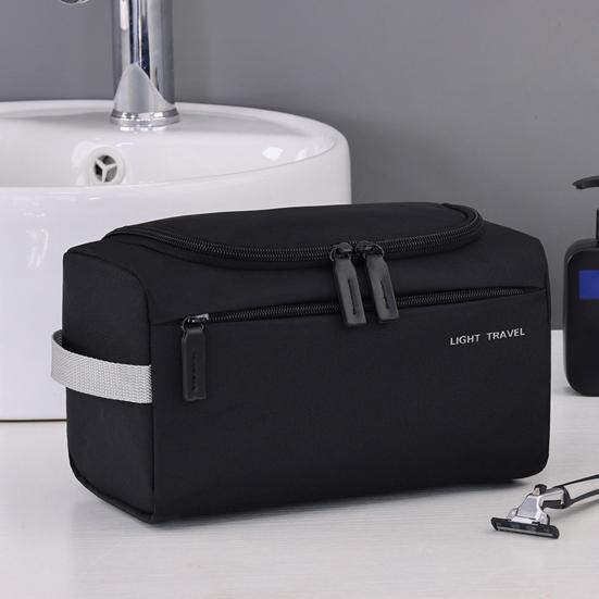 Wasserdichte Reise-Kulturbeutel für Männer Frauen Weit zu öffnende aufblasbare Kosmetik-Make-up-Organizer-Tasche mit Griff für Shampoo Conditioner Make-up-Zubehör