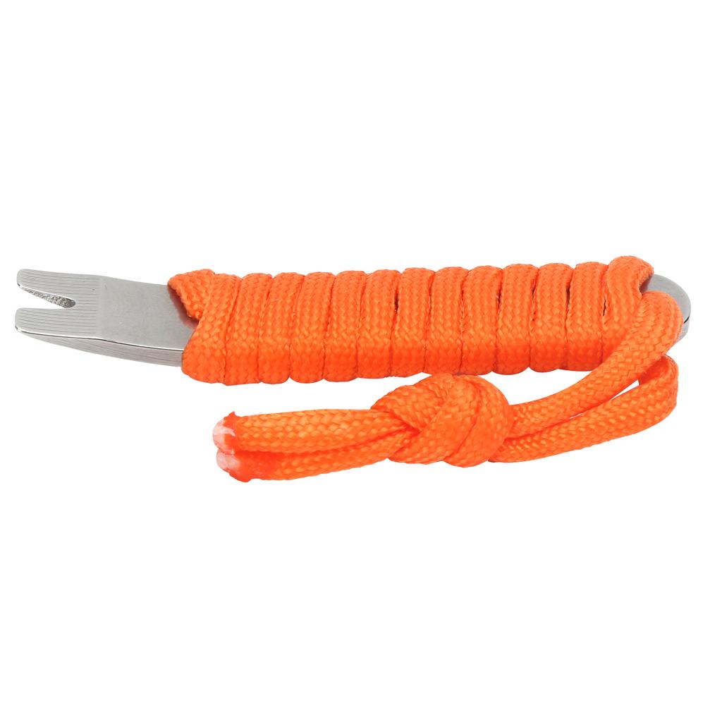 Stainless Steel Pocket Pry Bar with Paracord MultiPurpose Mini Crowbar Crank Scraper(Orange )