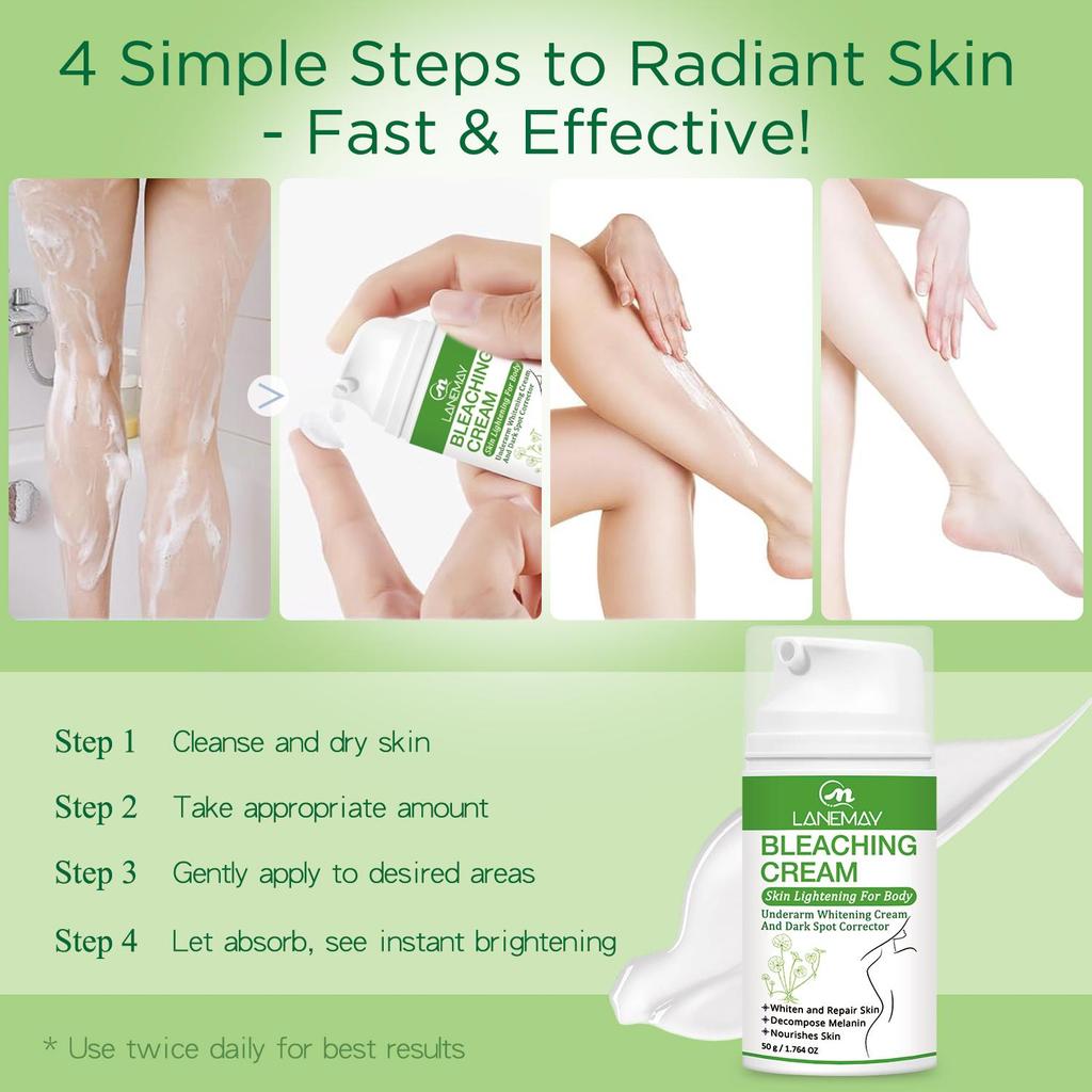 Bleaching Cream-Deeply Nourish and Whiten the Skin, Brightening Base Cream and the Underarm,50g