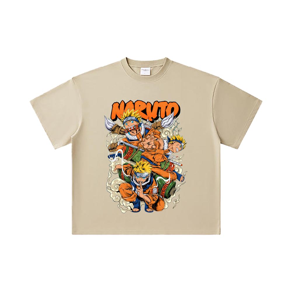 260 GSM Double Yarn 32 Count 100% Cotton Naruto V18 Print Unisex Heavy Cotton T Shirt