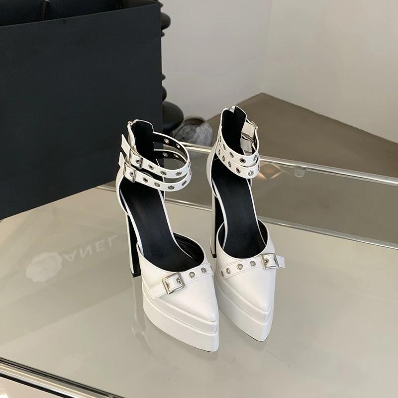 

Fashion Designer High Heel Women s Mary Jane Shoes Fashion Ankle Strap Shoes Spring Autumn Wedding Party Shoes 39 белый