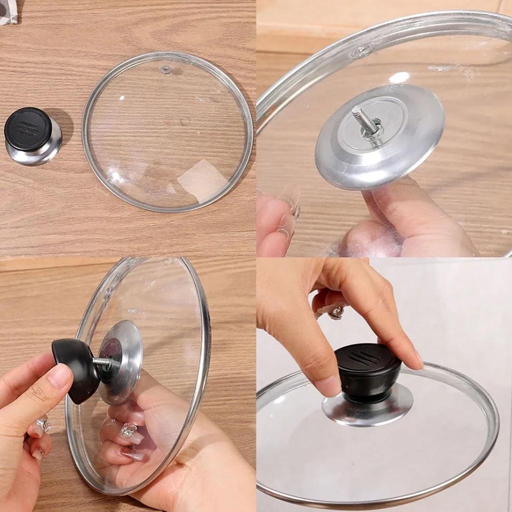 AYLIFU Pot Handles ReplacementPot Lid Top Replacement Knob Black 40 * 40 * 25mm/1.57 * 1.57 * 0.98 Inch for Replace Pan Lid Knob 2 Set (1.57 * 1.57 *