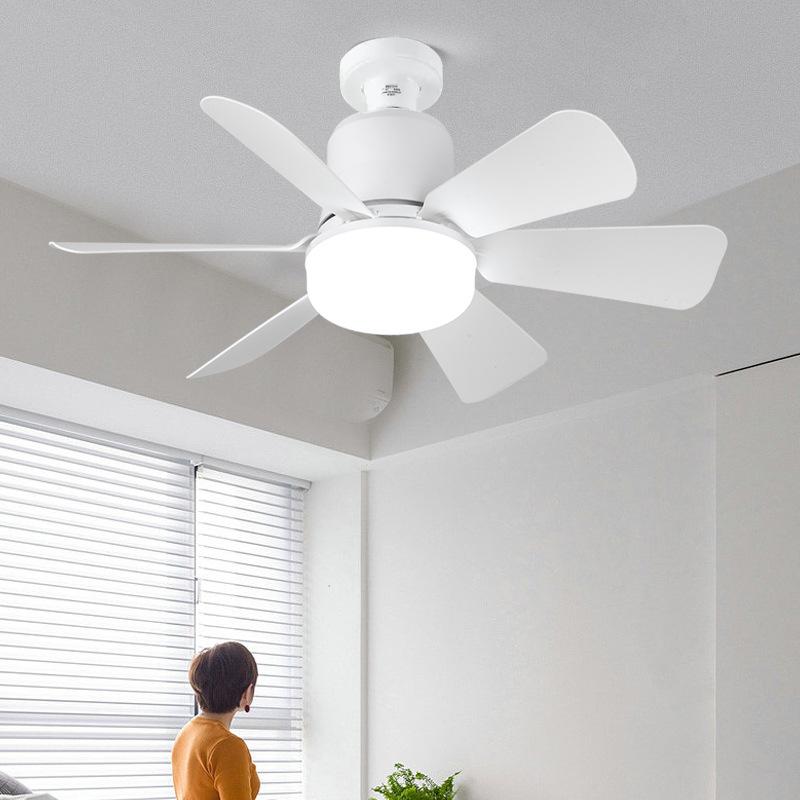 Bedroom Restaurant Kitchen E27 Screw LED Bulb Fan Light Remote Control Acrylic Ceiling Fan Light for Balcony Bathroom