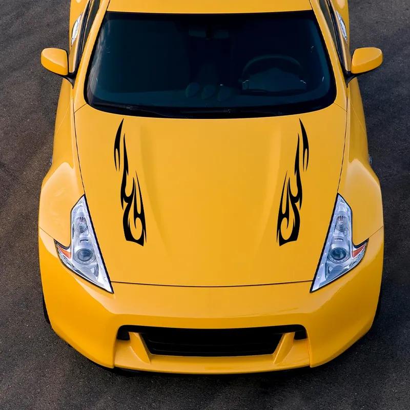 Adesivos para Capô de Carro Autoadesivos Esportivos Corrida Chama Totem Decalques de Vinil para Carro Acessórios Decorativos para Porta Lateral do Carro