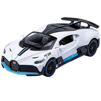 1/32 Scale Bugatti Divo Diecast Car Model Toy, Pull Back Toy Vehicle with Sound and Light for Kids Toddler Boys Girls Gift Collection