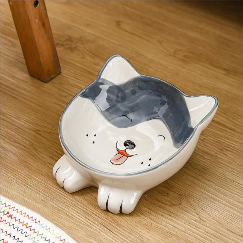 Ruhan Cute Ceramic Pet Feeding Bowl