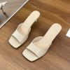 Women High Heel Sandals Summer Fashion Square Toe Open Toe Elegant Casual Comfortable Black High Heel Sandals