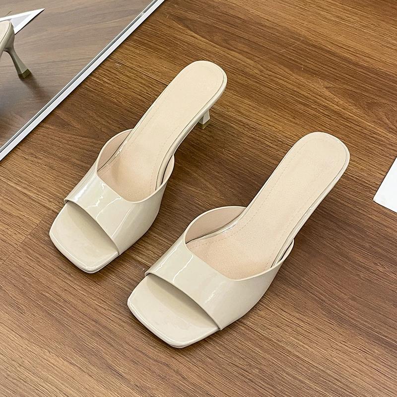 Women High Heel Sandals Summer Fashion Square Toe Open Toe Elegant Casual Comfortable Black High Heel Sandals
